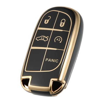 Unique Bargains TPU 5 Button Keyless Entry Remote Cover Fit for Jeep Cherokee Compass Renegade Grand Cherokee Black
