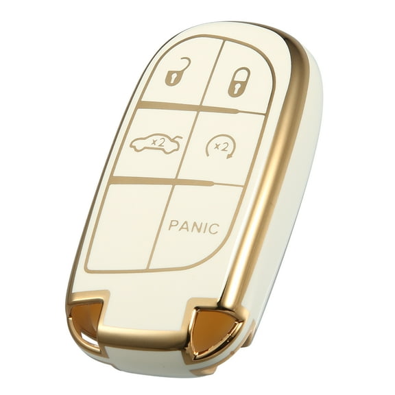 Unique Bargains TPU 5 Button Keyless Entry Remote Cover Fit for Jeep Cherokee Compass Renegade Grand Cherokee for White