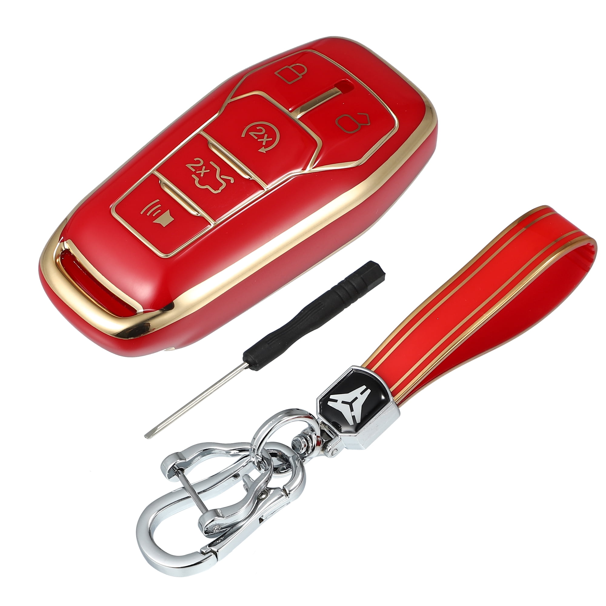 Unique Bargains TPU Car Remote Key Fob Case Cover with Key Chain 5 ...