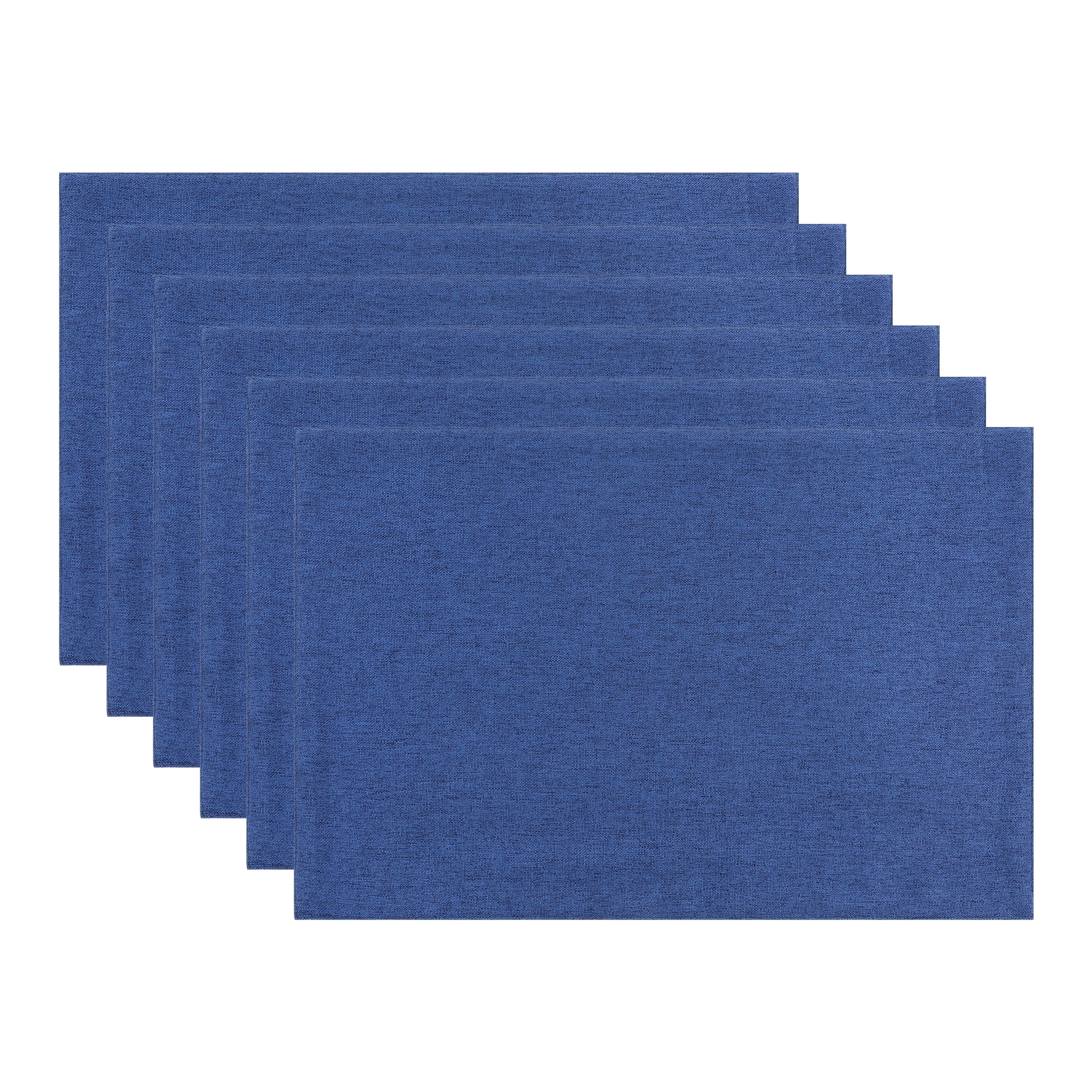 Unique Bargains Table Placemats 6 Pcs Polyester Placemats for Dining Table Decor Blue 18"x12"