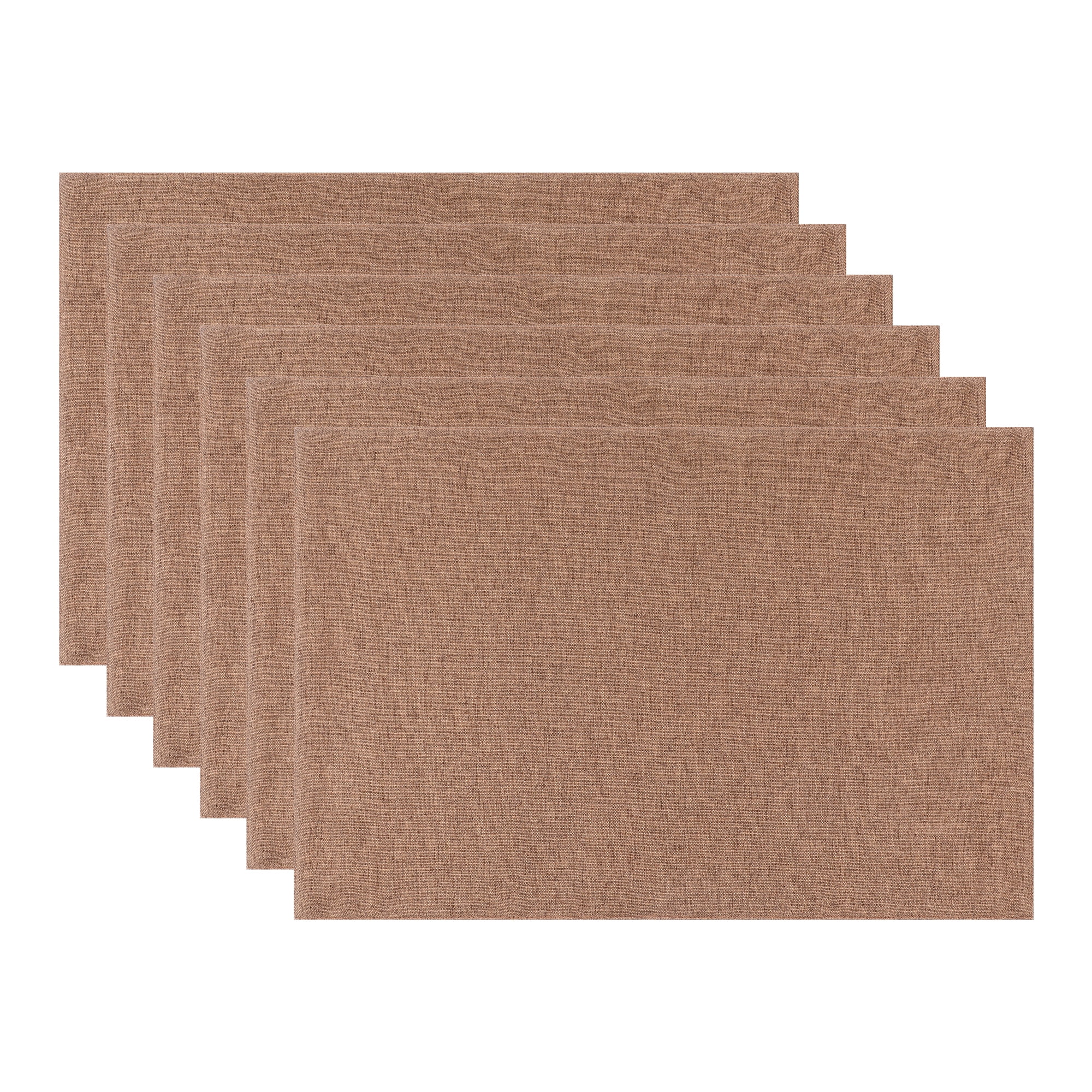 Unique Bargains Table Placemats 6 Pcs Polyester Placemats for Dining Table Decor Coffee 18"x12"