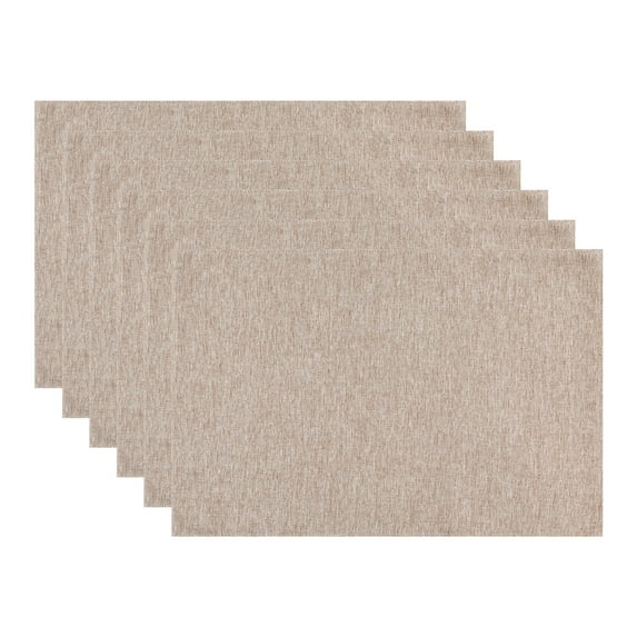 Unique Bargains Table Placemats 6 Pcs Polyester Placemats for Dining Table Decor Khaki