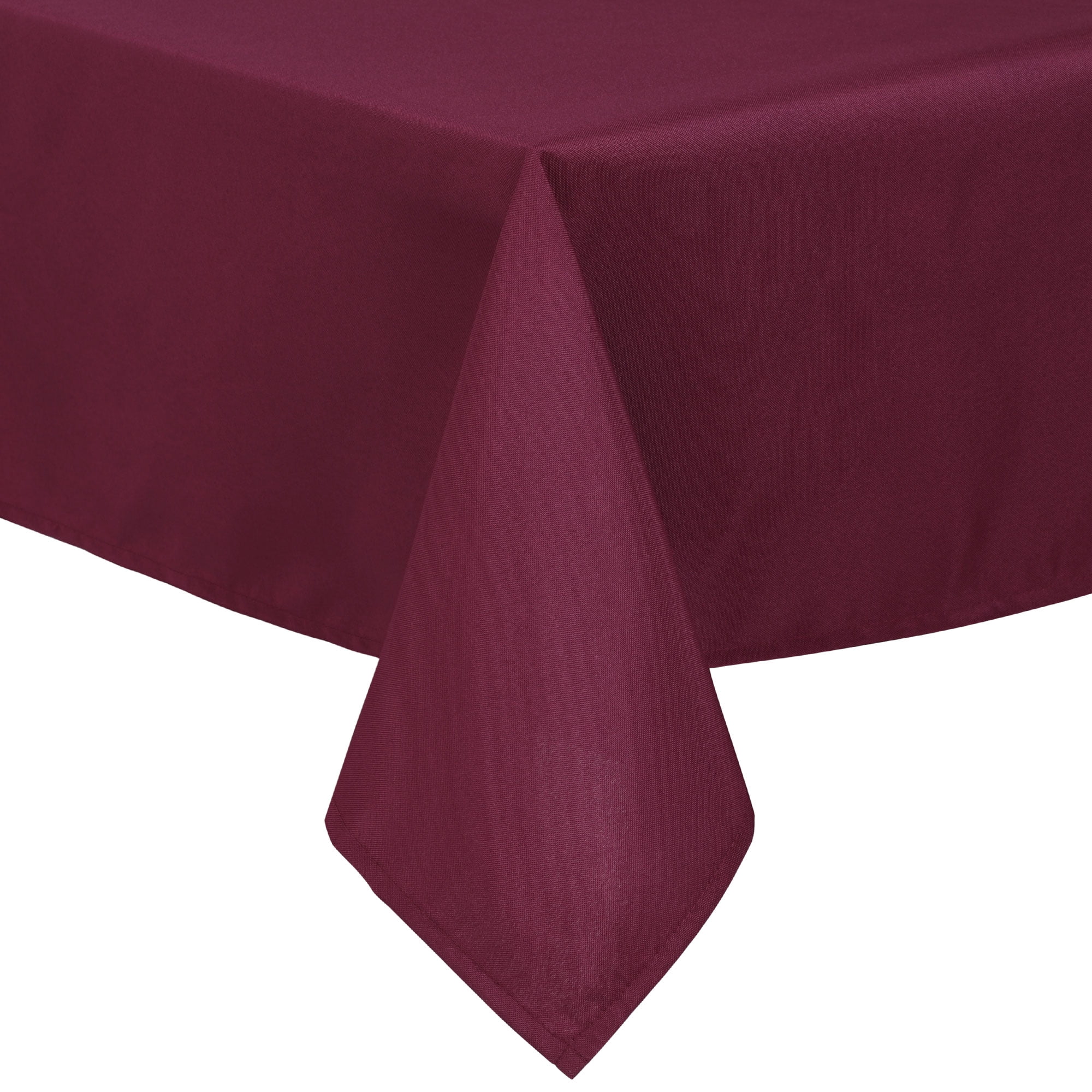 Unique Bargains Tablecloth Washable Polyester Table Protector Burgundy 83" x 59"