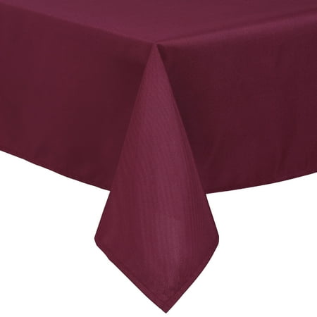 Unique Bargains Tablecloth Washable Polyester Table Protector Burgundy 83" x 59"