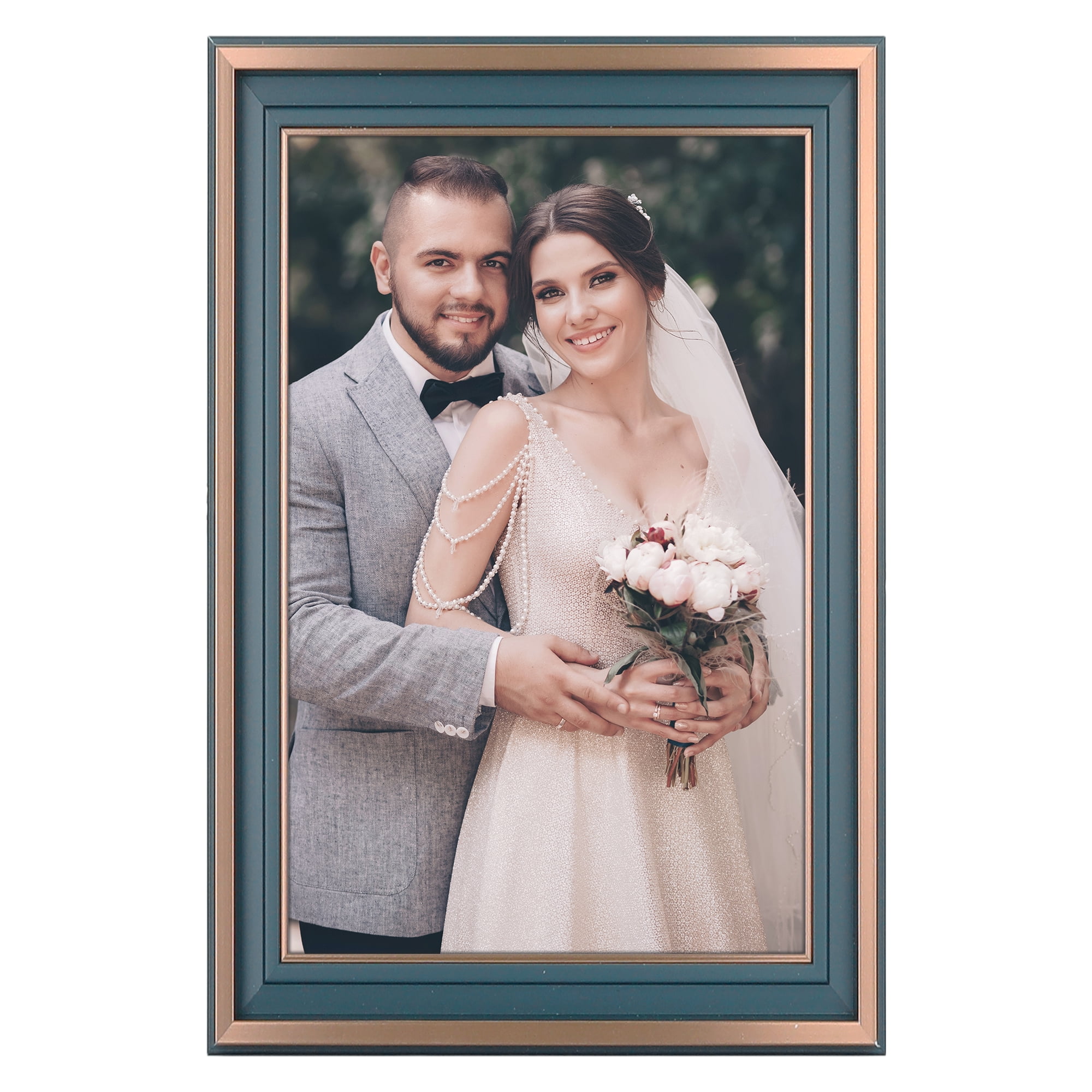 Unique Bargains Tabletop Picture Frame for Photo Modern Poster Frame Green 4x6