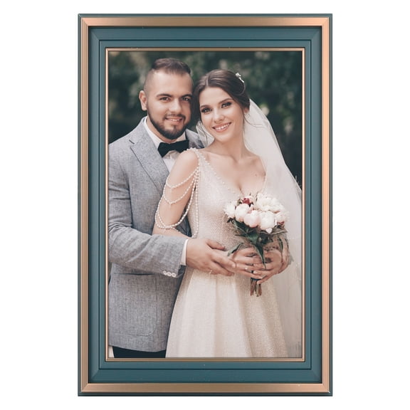 Unique Bargains Tabletop Picture Frame for Photo Modern Poster Frame Green 4x6