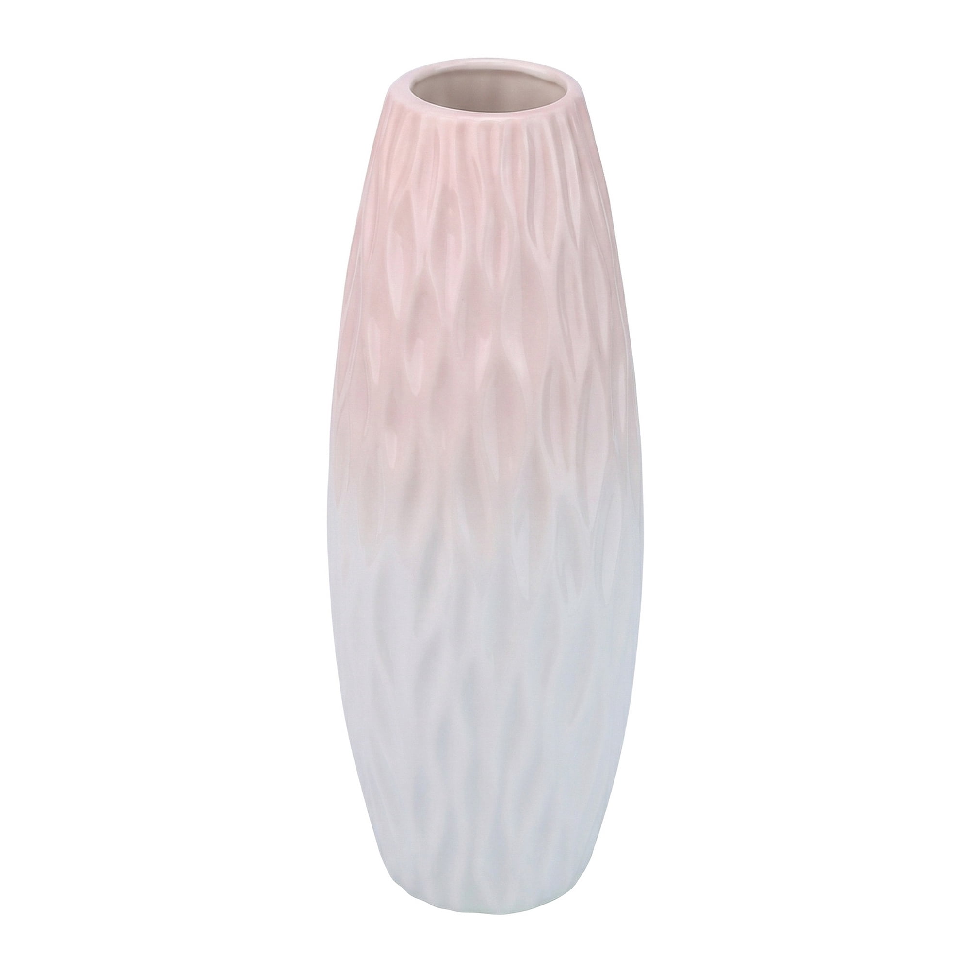 Unique Bargains Tall Ceramic Pleated Geometric Centerpieces White 3.6"L x 3.6"W x 9.4"H