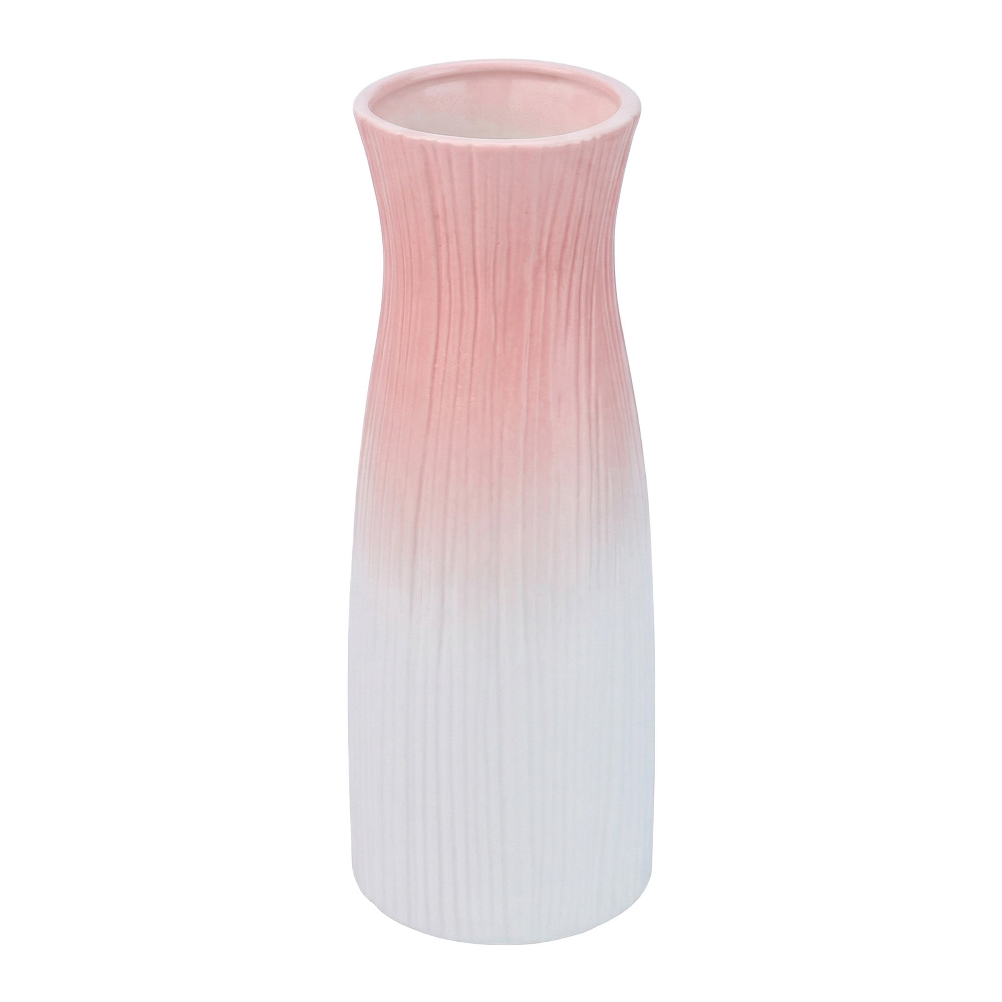 Unique Bargains Tall Ceramic Pleated Geometric Centerpieces White 3.7"L x 3.7"W x 9.6"H