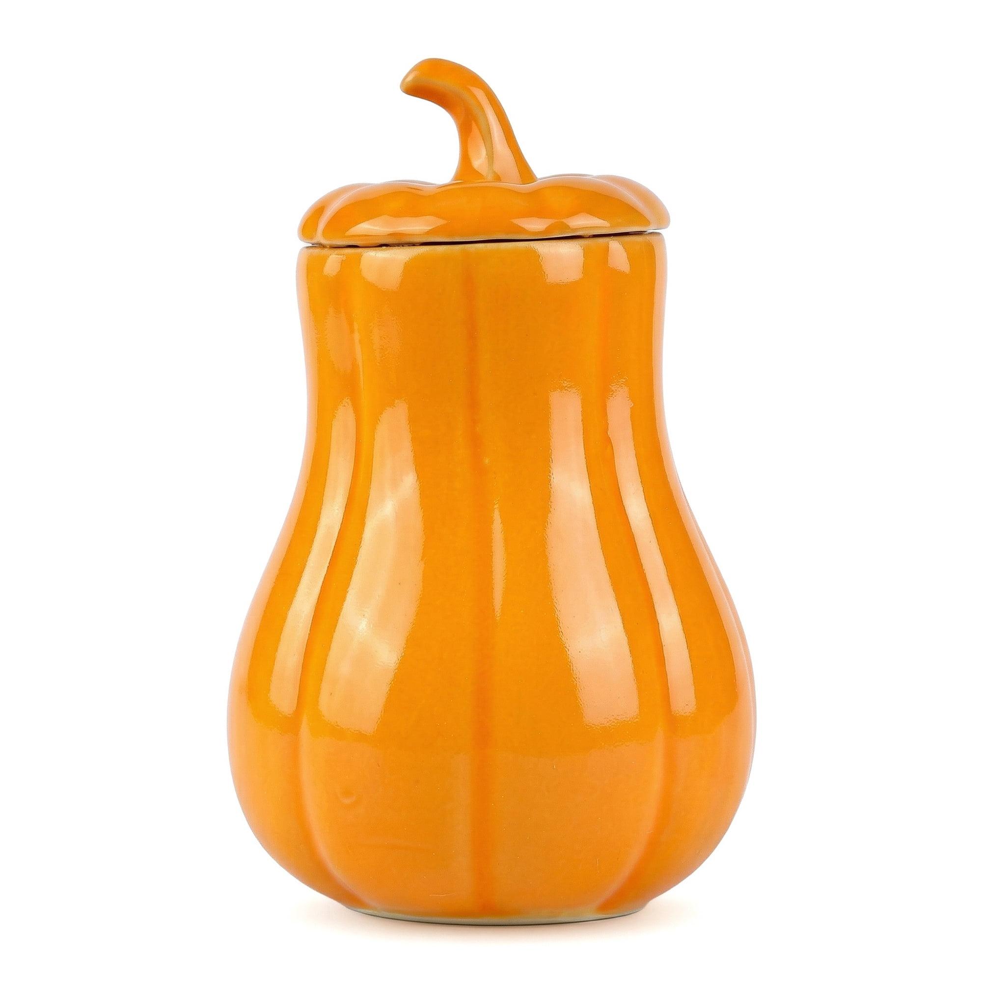 Unique Bargains Tall Pumpkin Shape Ceramic Jar with Airtight Lid for Fall Decor