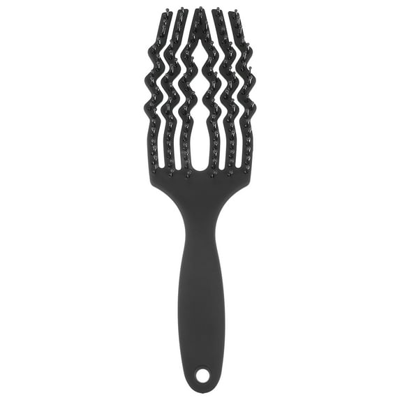 Unique Bargains Tangle Hair Brush Paddle Detangler for All Hair Types Black