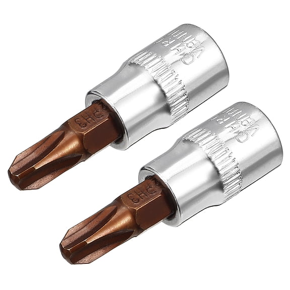 Unique Bargains Tasharina 2Pcs 1/4 inch Drive PH3 Phillips Bit Socket, S2 Steel