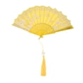 thumbnail image 1 of Unique Bargains Tassel Folding Fan 1 Pc for Weddings Parties Yellow, 1 of 5
