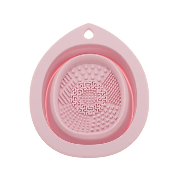 Unique Bargains Teardrop Shape Makeup Brush Cleaning Mat 1 Pc Pink