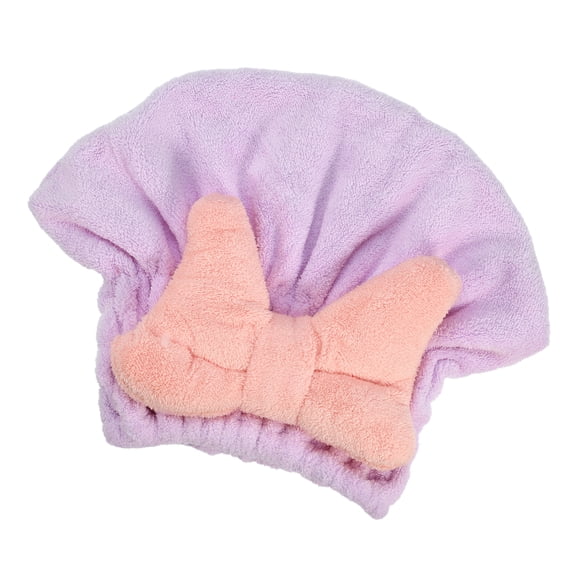 Unique Bargains Teenager Coral Fleece Hair Drying Towel Dry Cap Quick Drying Lightweight for After Bath Dry Hair Purple
