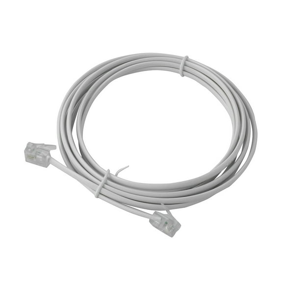 6P2C RJ11 to RJ11 Clear Module Telephone Extend Cord Cable 2 Meters 6.56Ft
