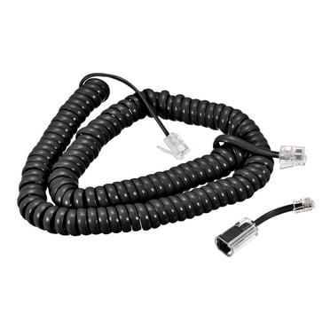 25 ft. Stretched Telephone Handset Cord - 4P4C RJ22, Black - Walmart.com