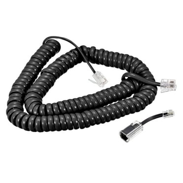 Unique Bargains Telephone Cord Detangler 360 Degree Rotating Landline Cable with Telephone Handset Cord 9.84 Ft