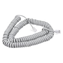 Unique Bargains Telephone Handset Cord, 4P4C 6.56 Feet Coiled Landline Phone Handset Cable for Home or Office Grey 4 Pack
