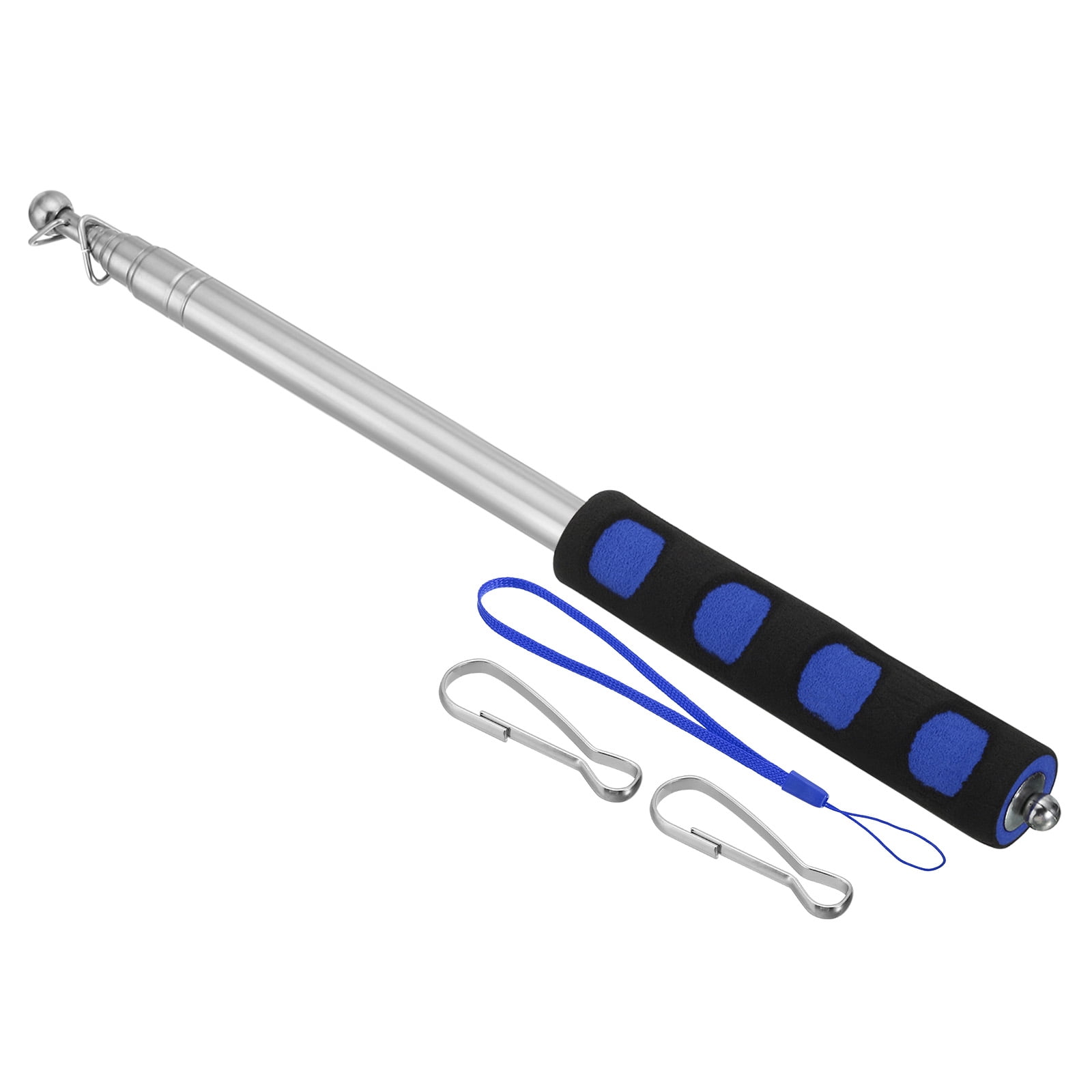 Unique Bargains Telescopic Flagpoles and Pointer Stick with Sponge Handle Blue
