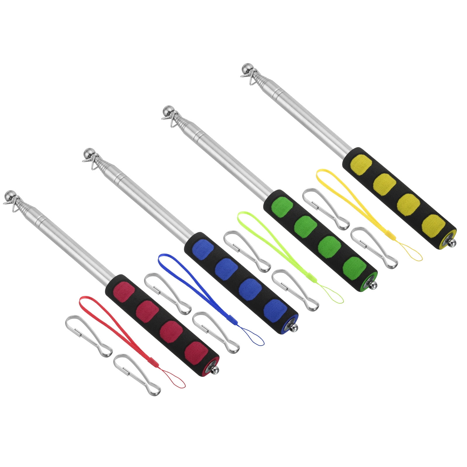 Unique Bargains Telescopic Handheld Flagpoles Pointer Stick with Sponge Handle 1.6M/5.2ft