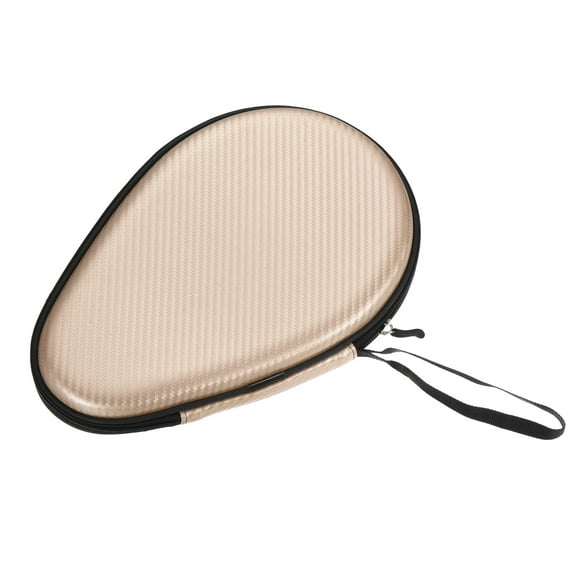 Unique Bargains Tennis Racket Case Ping-Pong Paddle Case Hard Cover Container Bag Golden