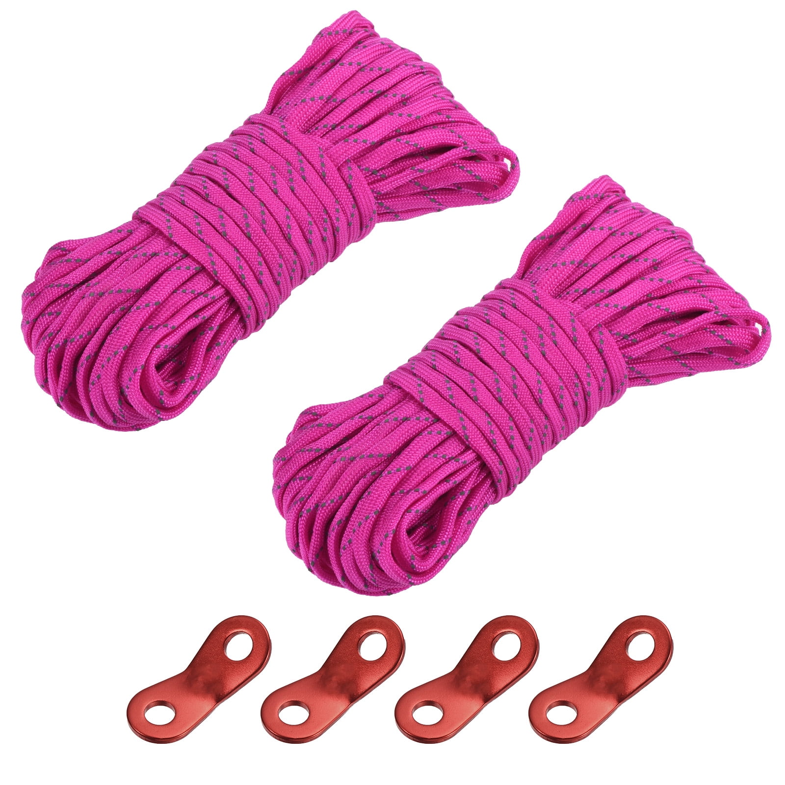 Unique Bargains Tent Rope Nylon Reflective Guyline Cord with Aluminum Cord Adjusters ["Dark Pink"]