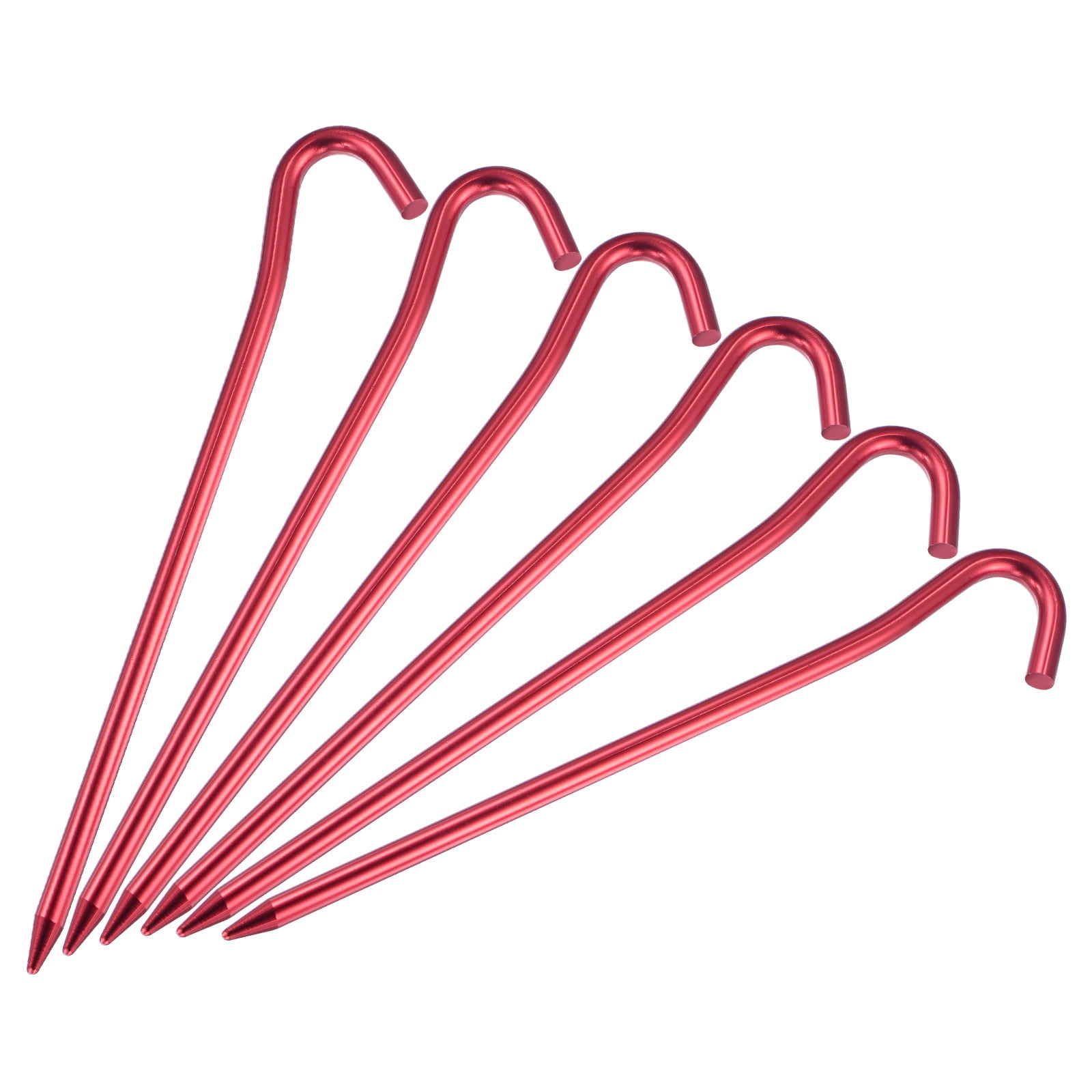 Unique Bargains Tent Stakes Hook Aluminum Alloy Heavy Ground Pegs for Camping Canopy 6 Pack