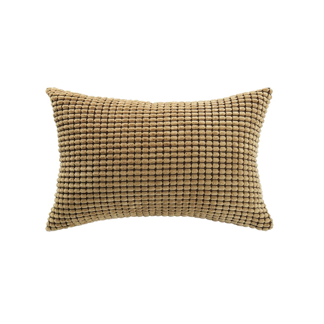Unique Bargains Texture Solid Decorative Throw Pillow Cover Camel Color 12" x 18"
