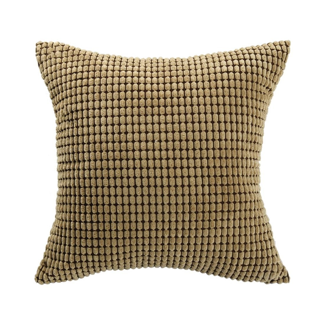 Unique Bargains Texture Solid Decorative Throw Pillow Cover Camel Color 18" x 18"