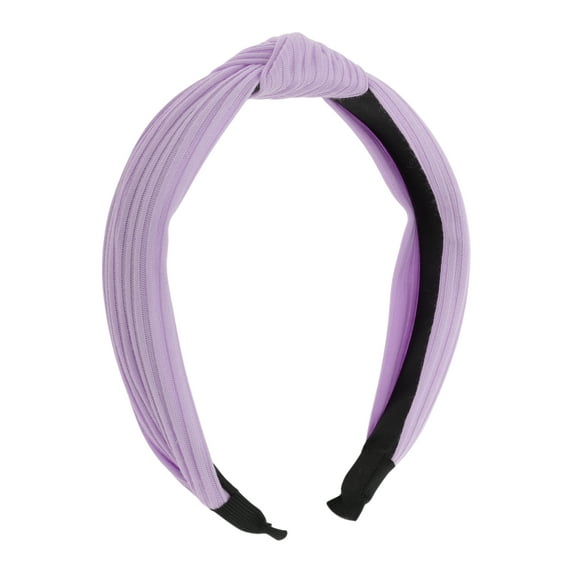 Unique Bargains Textured Cotton Knot Headband Soft Hairband for Women 1.3 Inch Height Purple