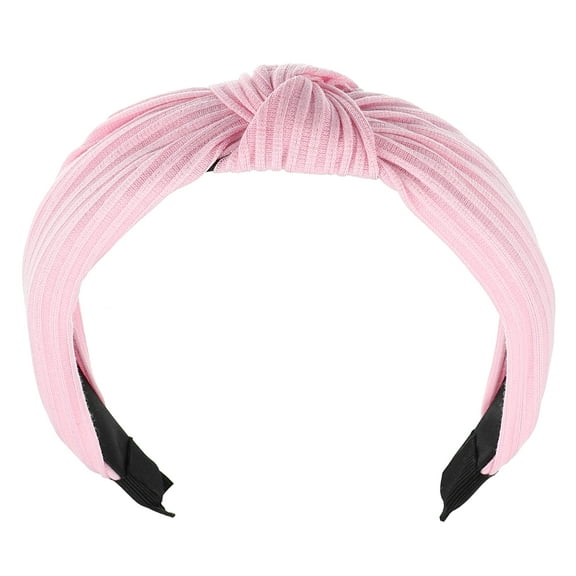 Unique Bargains 1pcs Textured Cotton Knot Headband Soft Hairband for Women 1.3 Inch Wide Pink