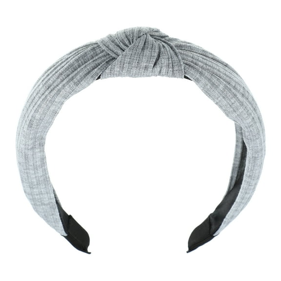 Unique Bargains Textured Cotton Knot Headband Soft Hairband for Women 1.3 Inch Wide 1 Pcs Gray