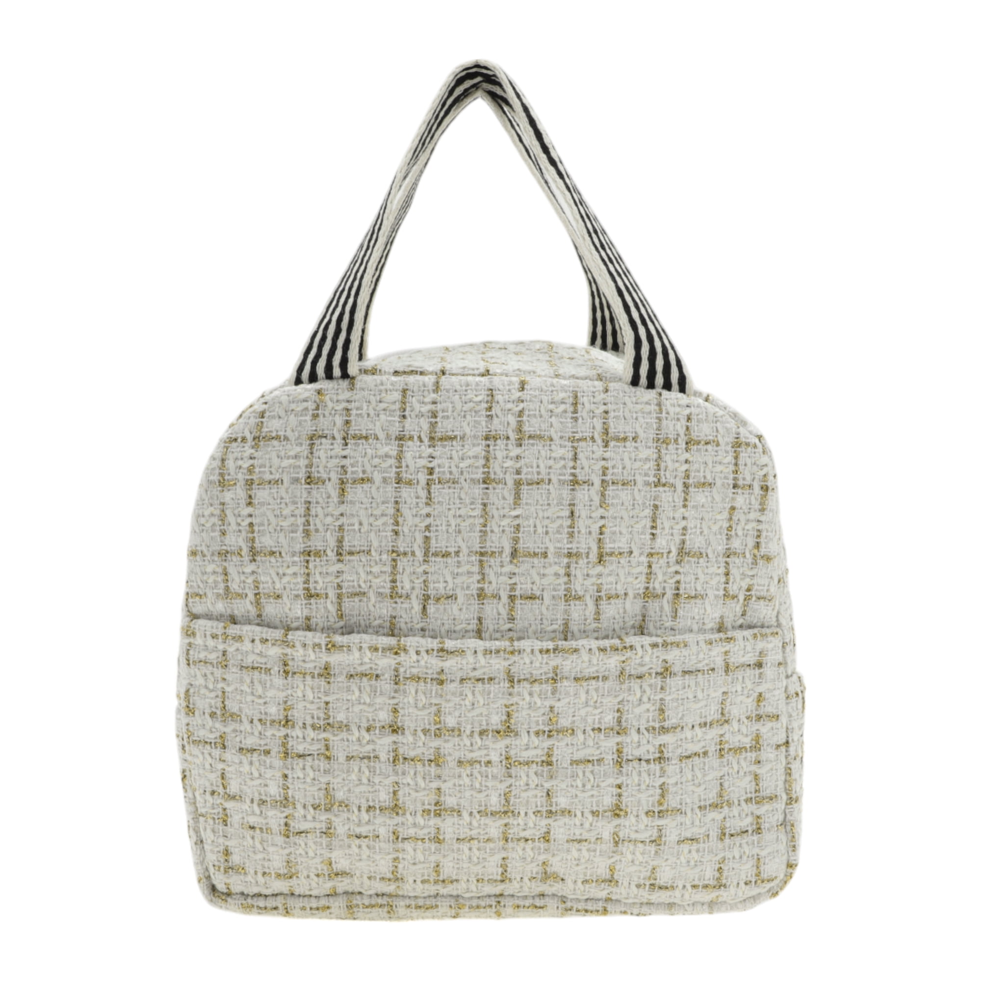 Unique Bargains Thermal Lunch Bag for Work 9.06"x5.51"x7.87" 1 Pc Beige White