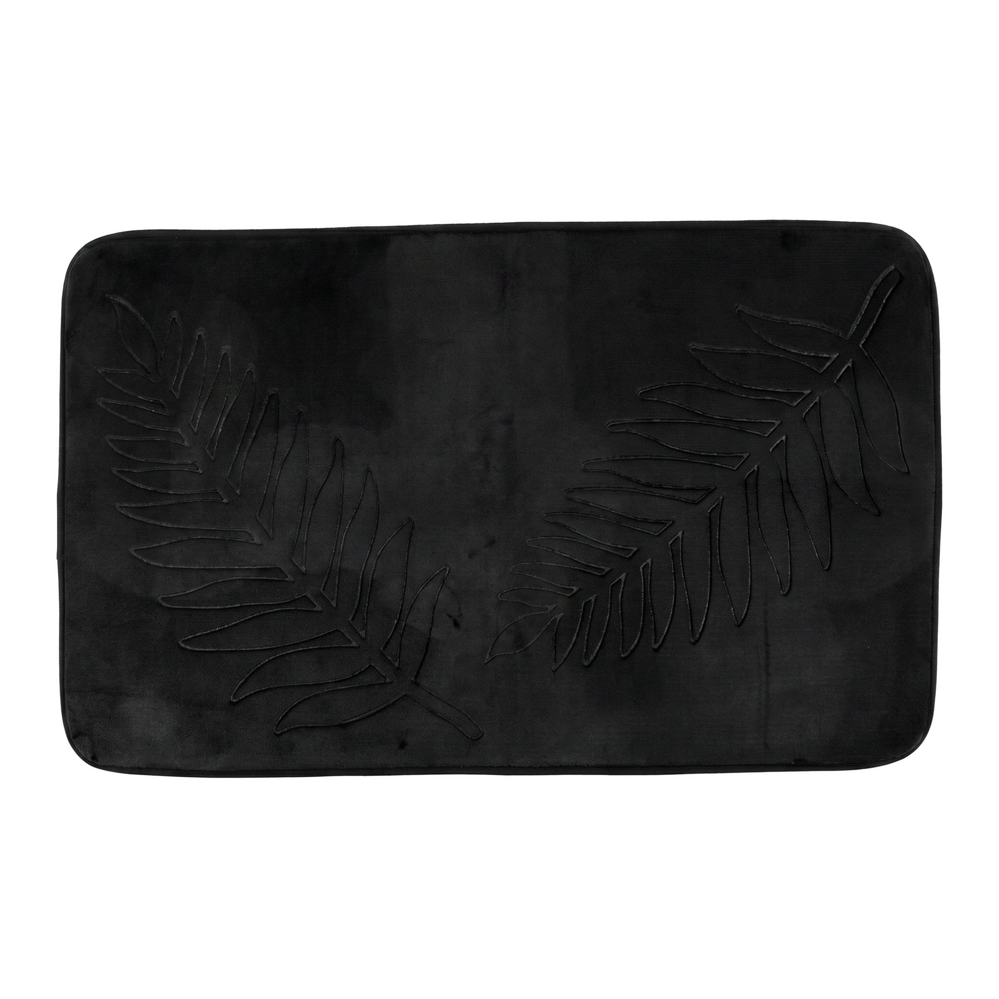 Unique Bargains Thick Absorbent Plush Non Slip Microfiber Bath Mat Black 24" x 16"