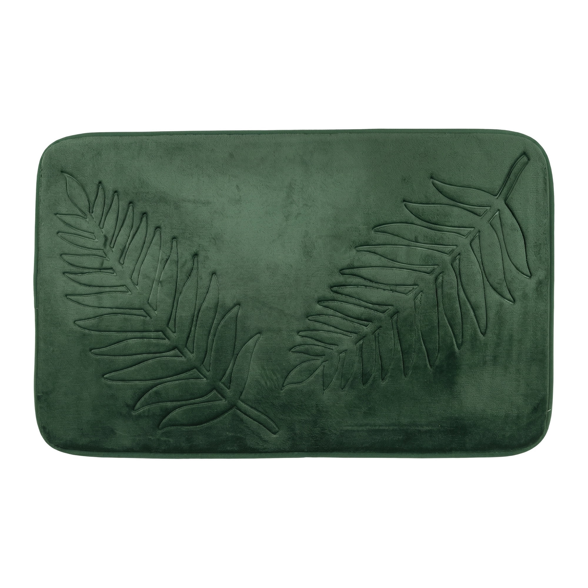 Unique Bargains Thick Absorbent Plush Non Slip Microfiber Bath Mat Dark Green 24" x 16"