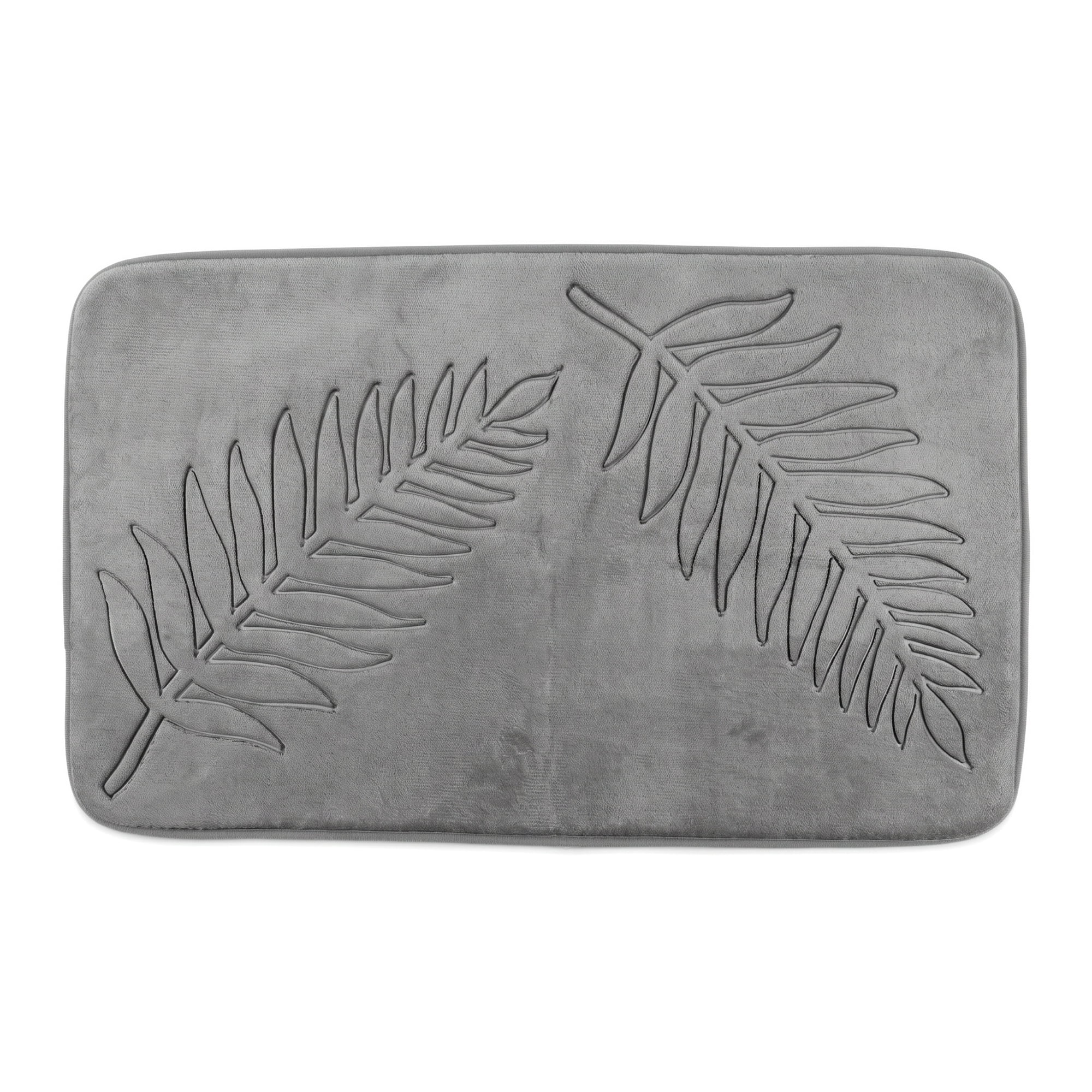 Unique Bargains Thick Absorbent Plush Non Slip Microfiber Bath Mat Gray 32" x 20"