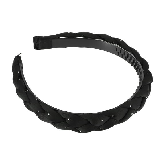 Unique Bargains Thick Braided Headbands Non-slip Fashion Headbands Twisted Braid Knotted Hair Hoop for Women Black