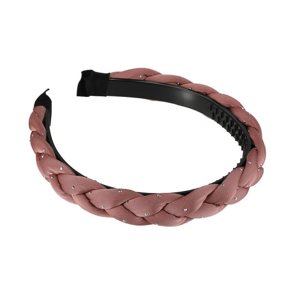 Unique Bargains Thick Braided Headbands Non-slip Fashion Headbands Twisted Braid Knotted Hair Hoop for Women Cameo