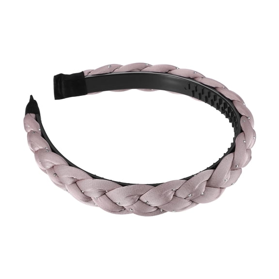 Unique Bargains Thick Braided Headbands Non-slip Fashion Headbands Twisted Braid Knotted Hair Hoop for Women Pink
