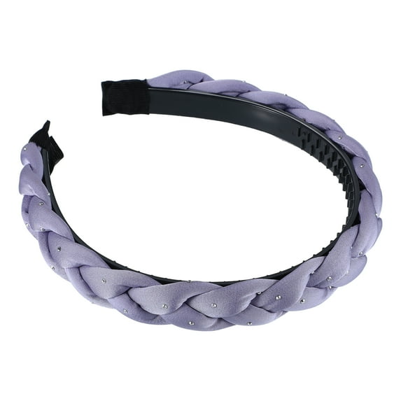Unique Bargains Thick Braided Headbands Non-slip Fashion Headbands Twisted Braid Knotted Hair Hoop for Women Purple