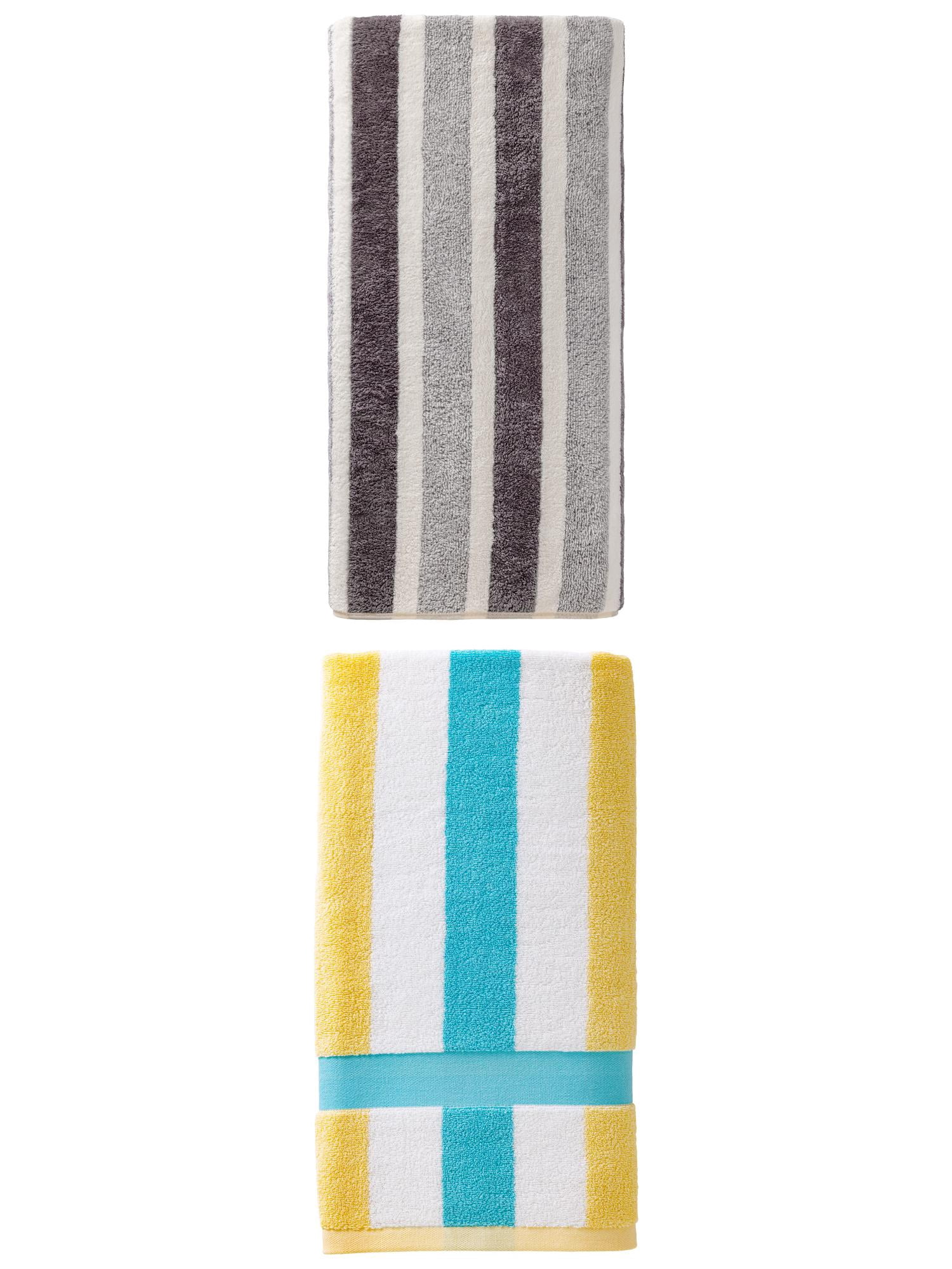 Unique Bargains Thick Fluffy Bath Towel 2 Pack Grey/Lake Blue 71" x 35"/55" x 28"