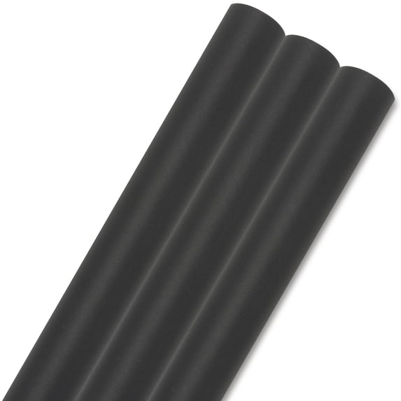 Unique Bargains Thick Gift Wrapping Paper Anti-Tear Giant Matte Sheets Black 39.4" x 27.6"