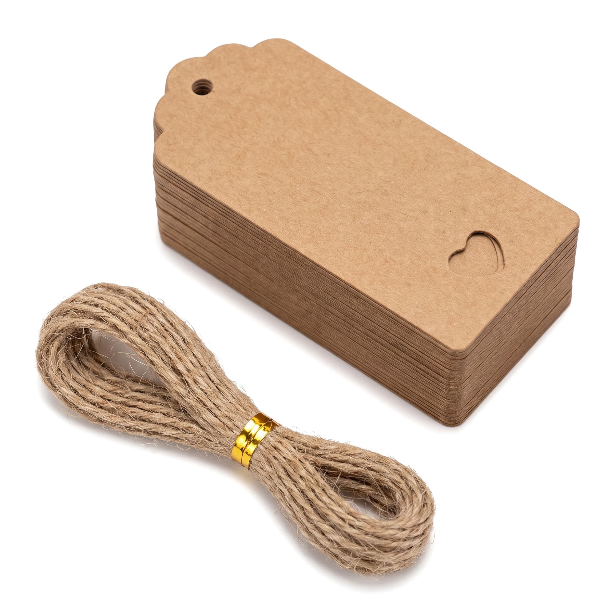 Unique Bargains Thick Presentation Gift Wrapping Tags for Events 1.8" x 3.7" Brown Heart