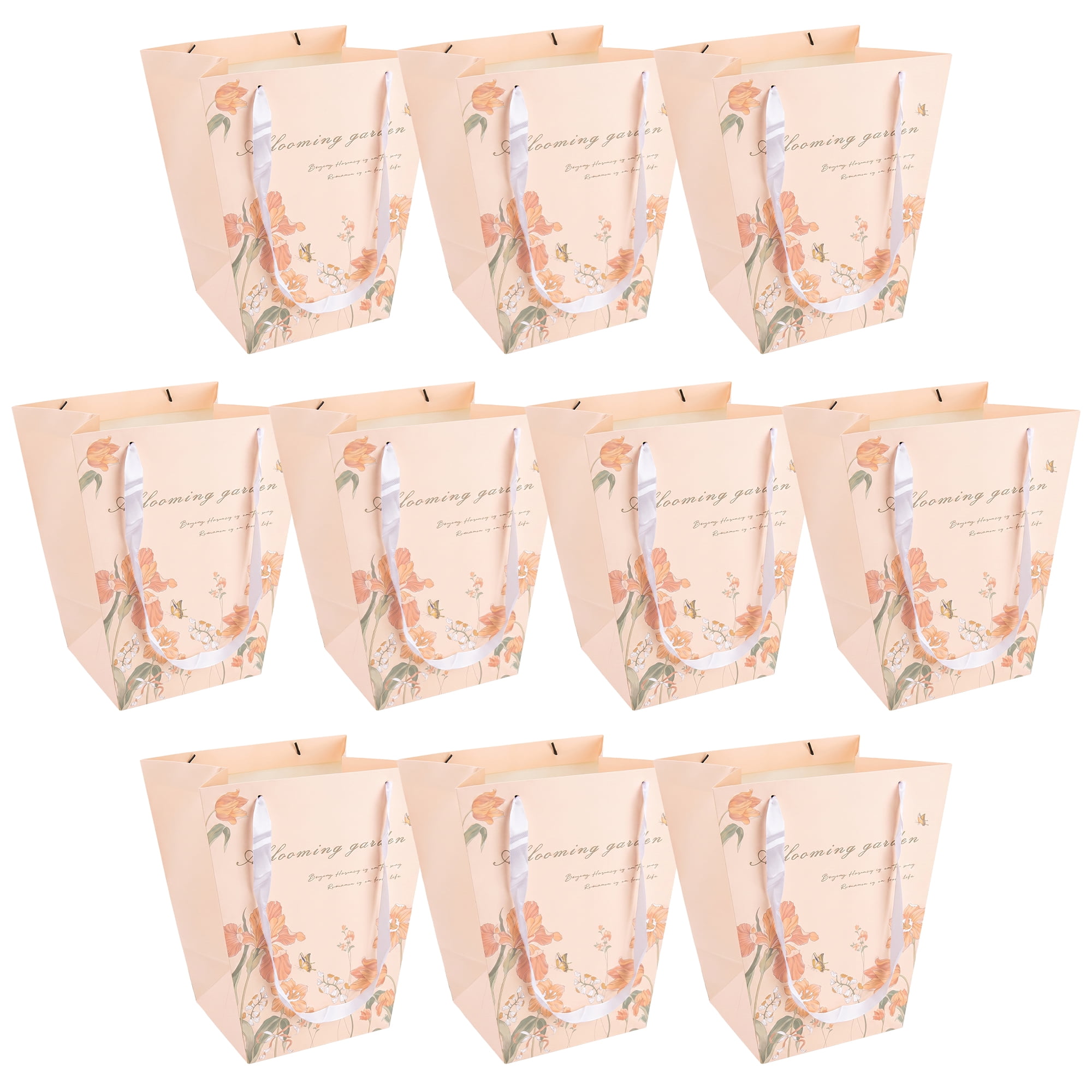 Unique Bargains Thick Totes for Gifts with Comfortable Handles Apricot 11.8" x 9.8"x 13.8"