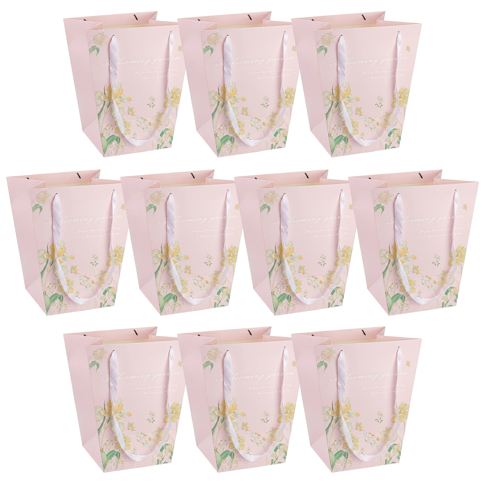 Unique Bargains Thick Totes for Gifts with Comfortable Handles Pink 11.8" x 9.8" x 13.8"