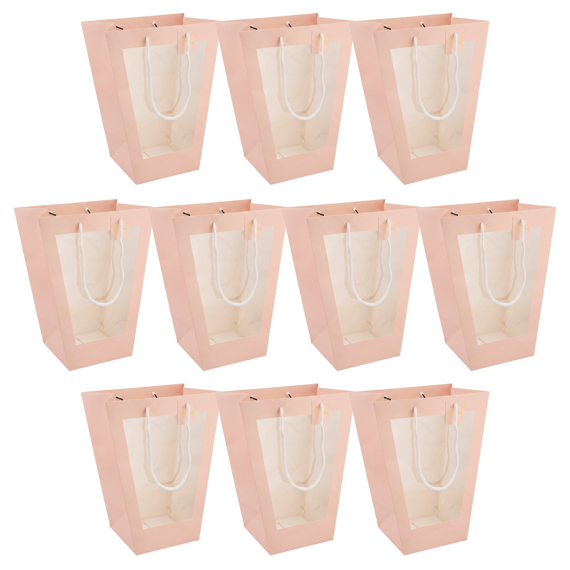 Unique Bargains Thick Totes for Gifts with Comfortable Handles Pink 11" x 7.9" x 14.2"