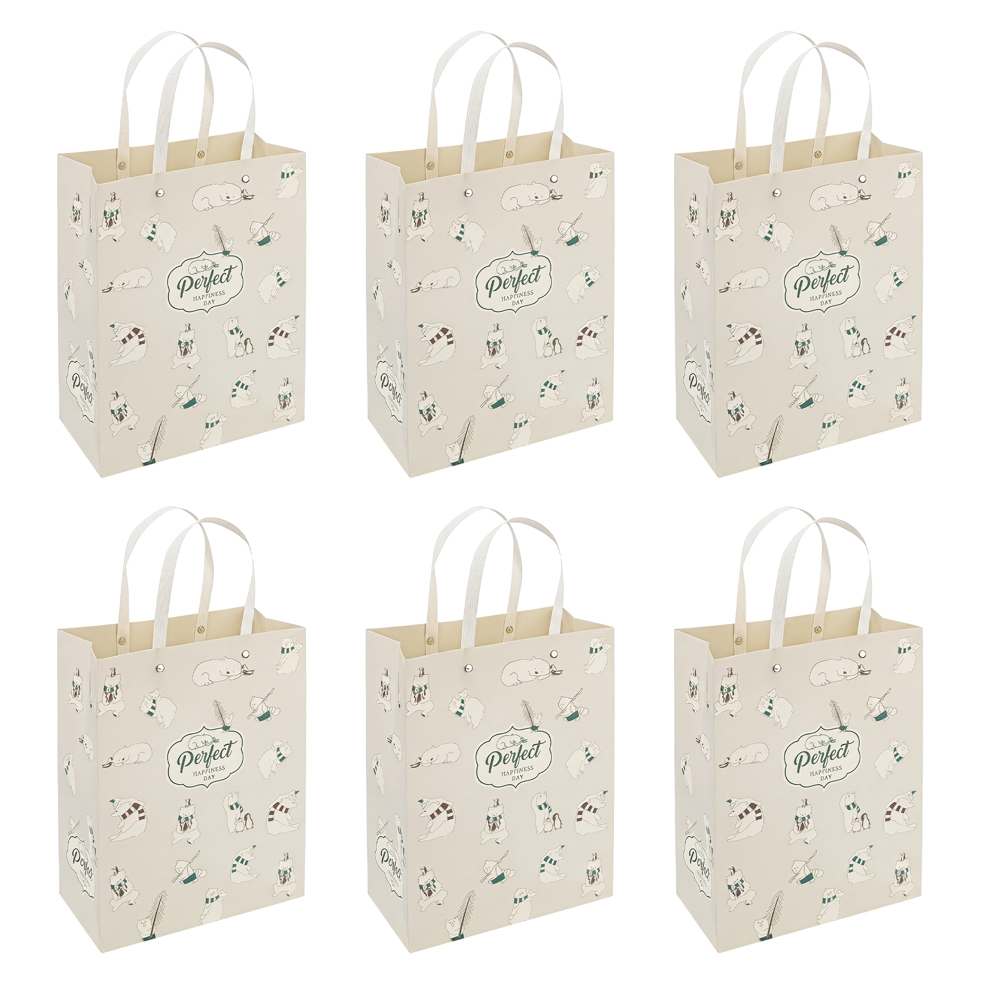Unique Bargains Thick and Sturdy Gift Bags with High Weight Capacity White 8.5"x 4.3"x 11"