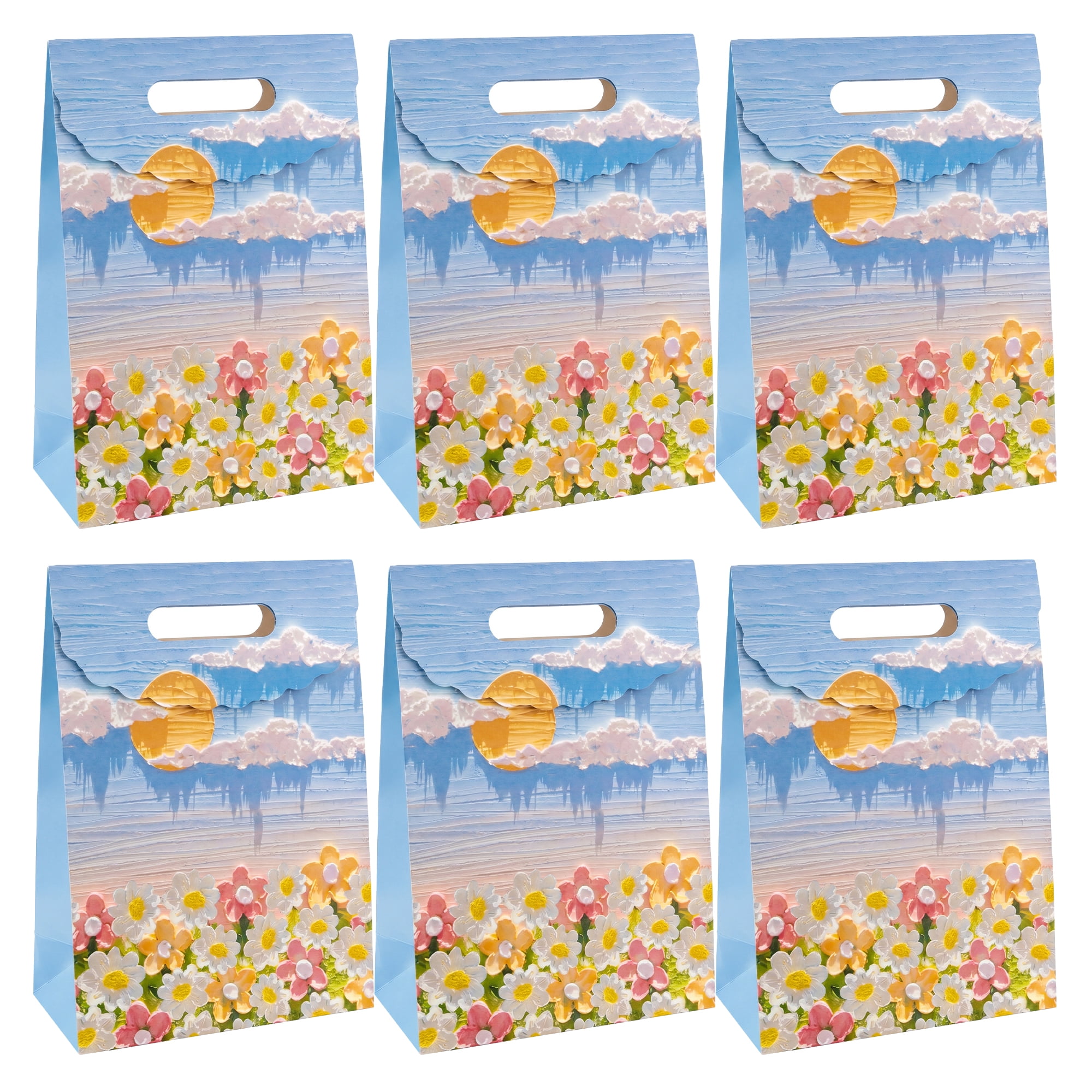 Unique Bargains Thickened Gift Bags with Comfortable Handles Blue 7.5" x 3.5" x 10.6"