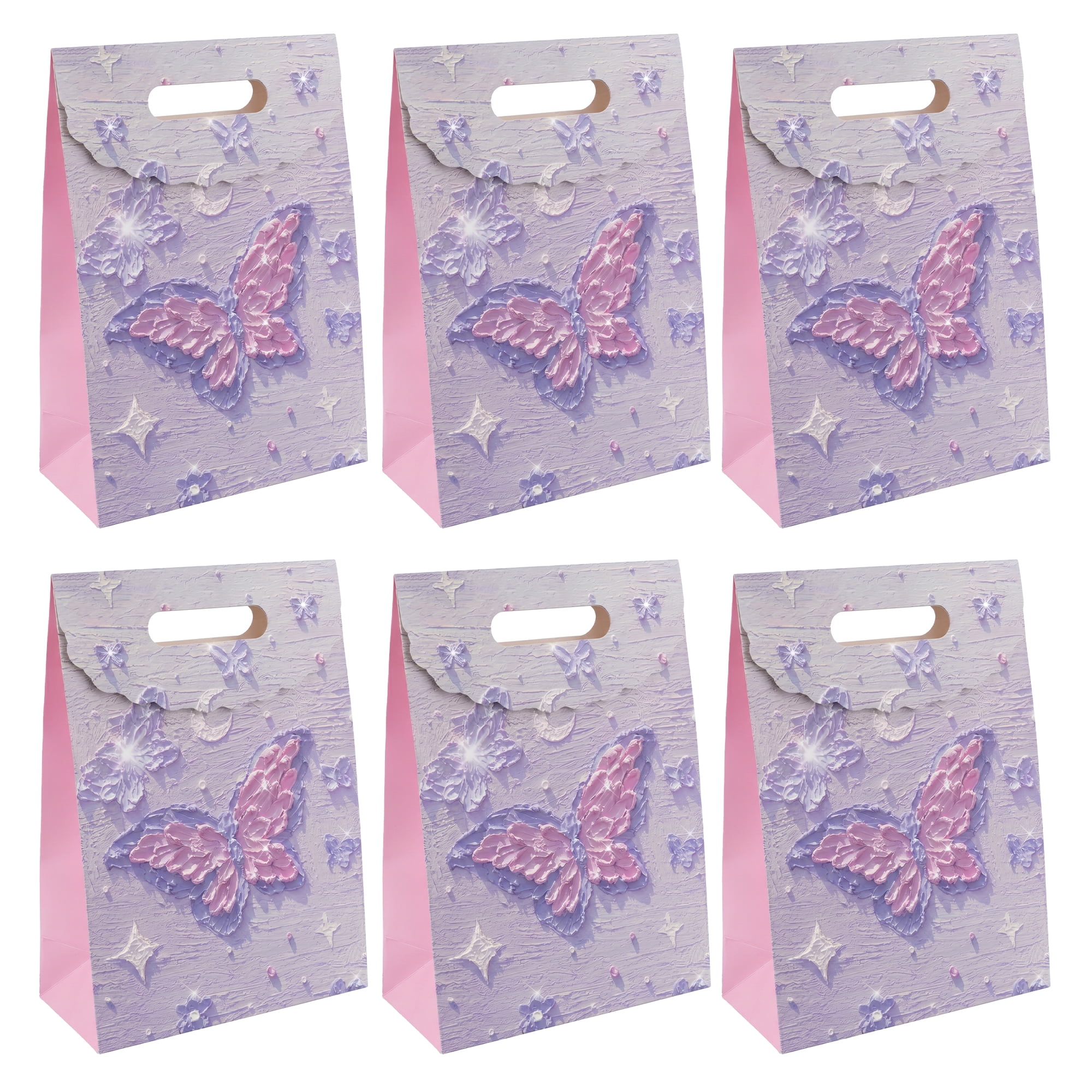 Unique Bargains Thickened Gift Bags with Comfortable Handles Butterfly 7.5" x 3.5" x 10.6"