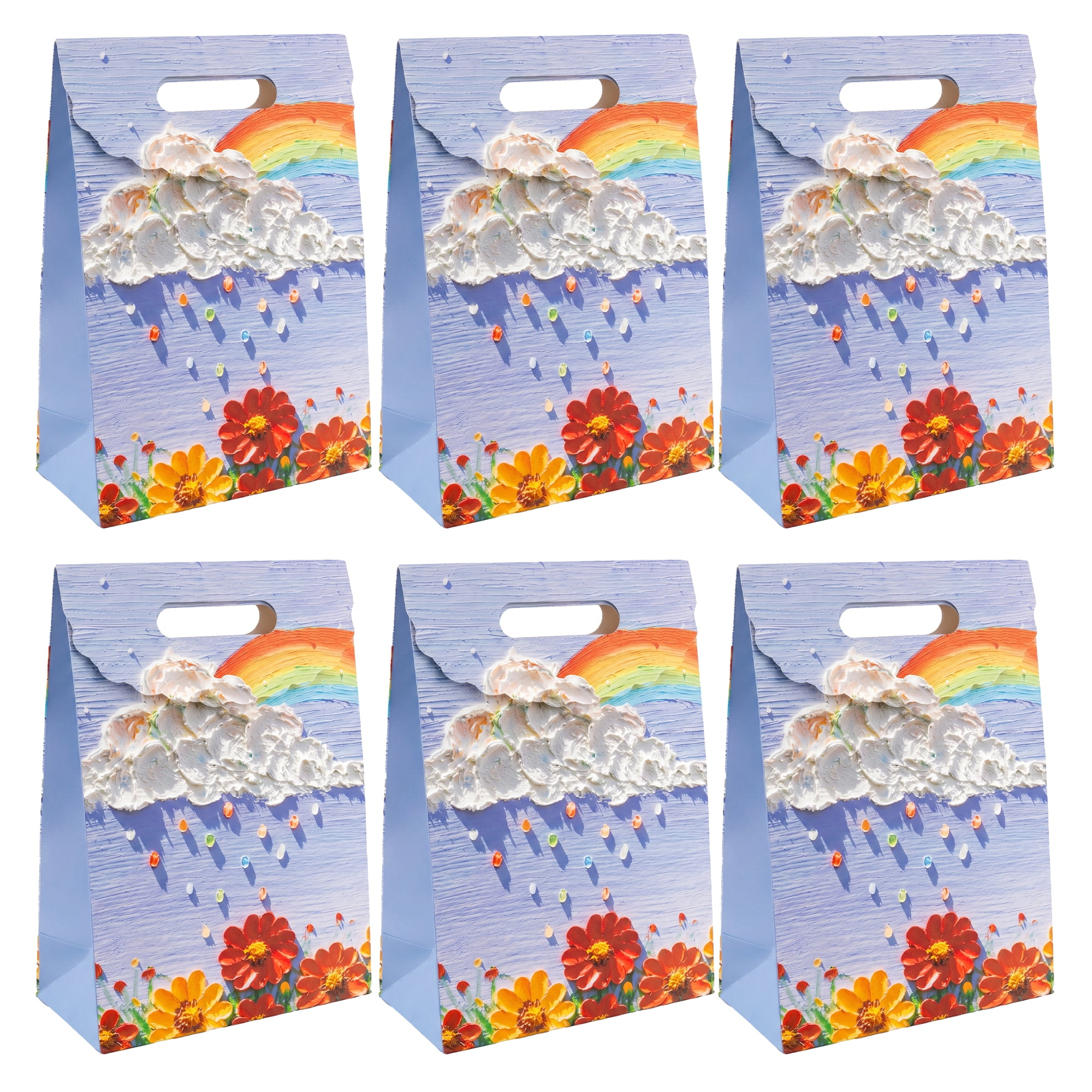 Unique Bargains Thickened Gift Bags with Comfortable Handles Purple 5.9" x 2.8" x 8.3"